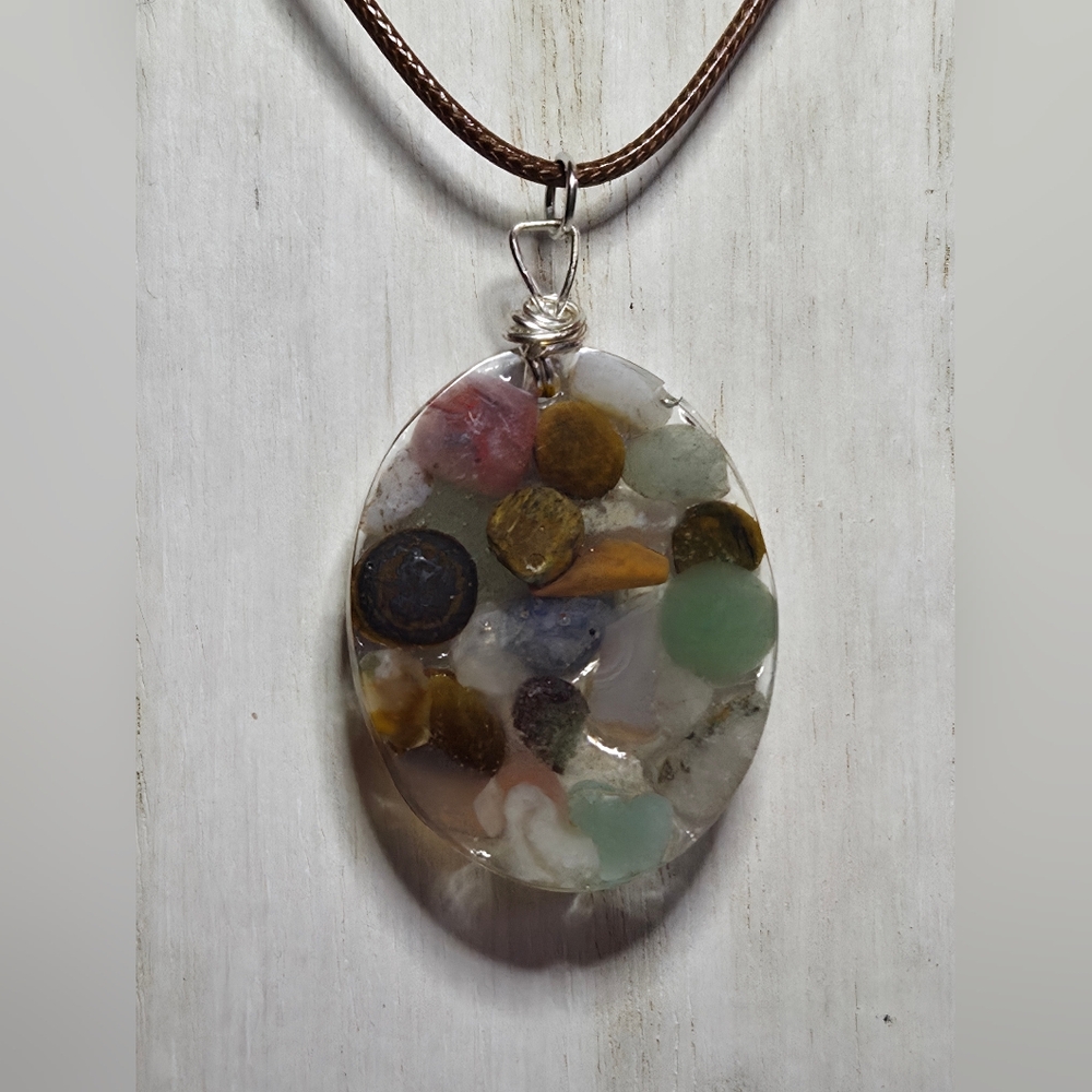 Handmade Multi Gemstone Pendant Necklace - Picture 5 of 6